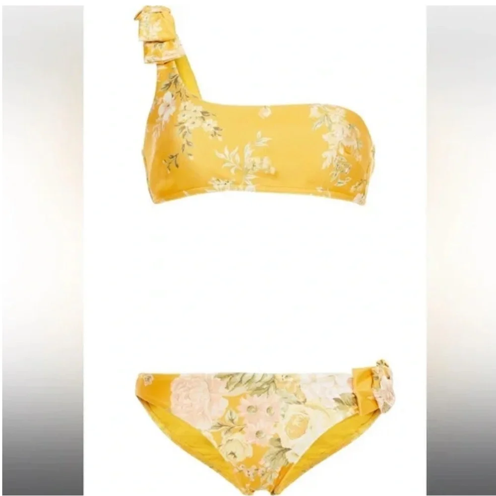 Zimmermann Amelie Bow One Shoulder Floral Print Bikini, worn twice! - Picture 2 of 6
